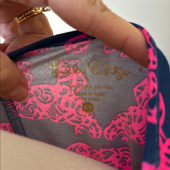 Lilly Pulitzer Marlowe Elephant Print Long Sleeve Pink and Blue Dress 🍁 - Picture 2 of 9